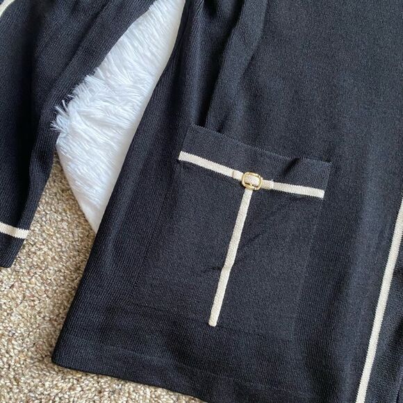 St. John Collection by Marie Gray Santana Knit Sweater Jacket Black Label Unworn - Picture 7 of 14